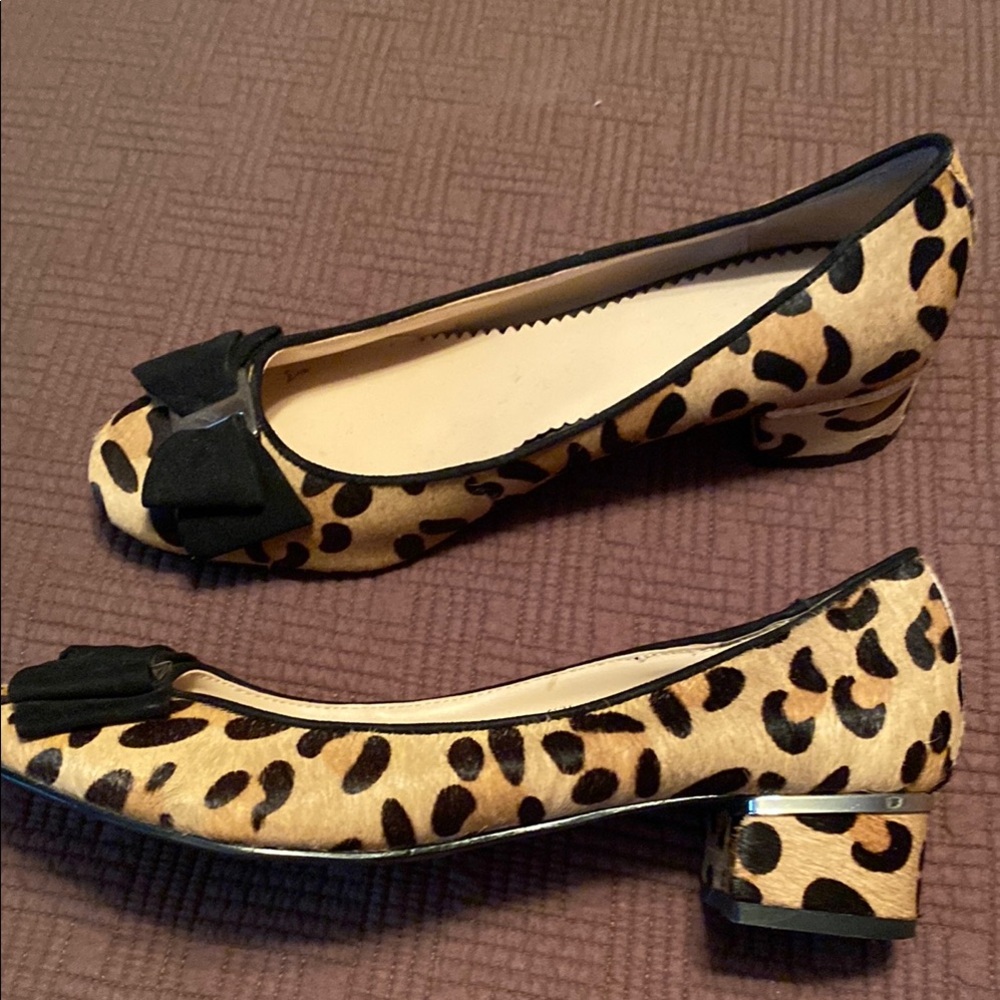 BP Brown and Black Leopard Print Flats with Bow